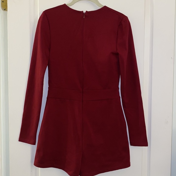 Maroon Silence + Noise Romper - Picture 4 of 4